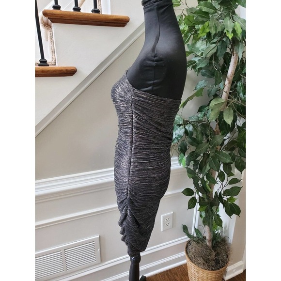 Express Women's Gray Polyester Off The Shoulder Knee Length Dress Size Small - Picture 6 of 11